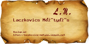 Laczkovics Mátyás névjegykártya